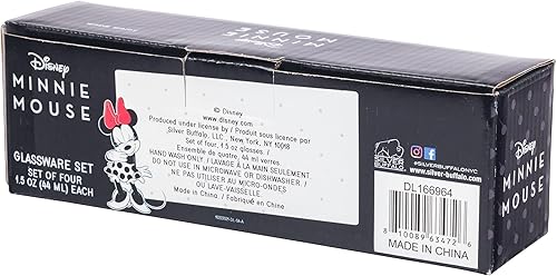 Miniatura 9 de Silver Buffalo Disney Minnie Mouse Poses - Paquete de 4 mini gafas, 1.5 onzas