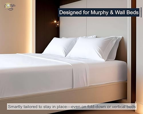 Miniatura 4 de Cotitngton Lane - Juego de sábanas blancas para colchón de cama Murphy, 4 piezas de microfibra cepillada ultra suave 1800 de primera calidad, tamaño