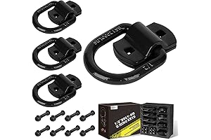 AUTOBOTS Trailer Mount, 12000Lbs Bolt-On D-Ring Anchor Hooks for Secure Cargo Tie Downs