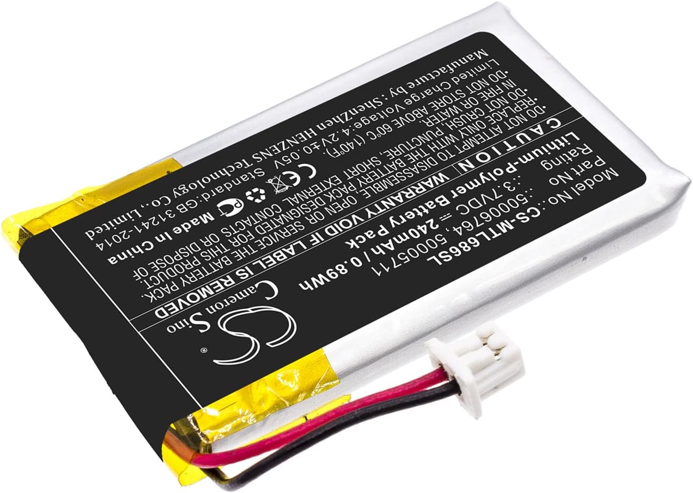 Cameron Sino Battery for Mitel 6863i, 6865, 6865i, 6867i, 6869, 6869i, 6900, 6905, 6910, 6920, 6930, 6940, 6970 PN:Mitel 50005711, 50006764 240mAh