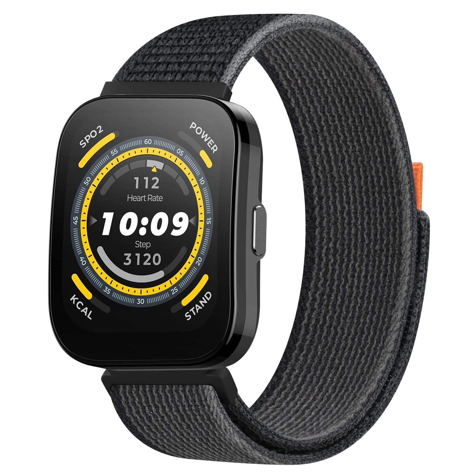 Meliya Band Compatible with Amazfit Bip 5 Band Women Men Women Men, 22mm Adjustable Soft Nylon Replacement Watch Strap for Amazfit Bip 5 Smart Watch (Black Ash)
