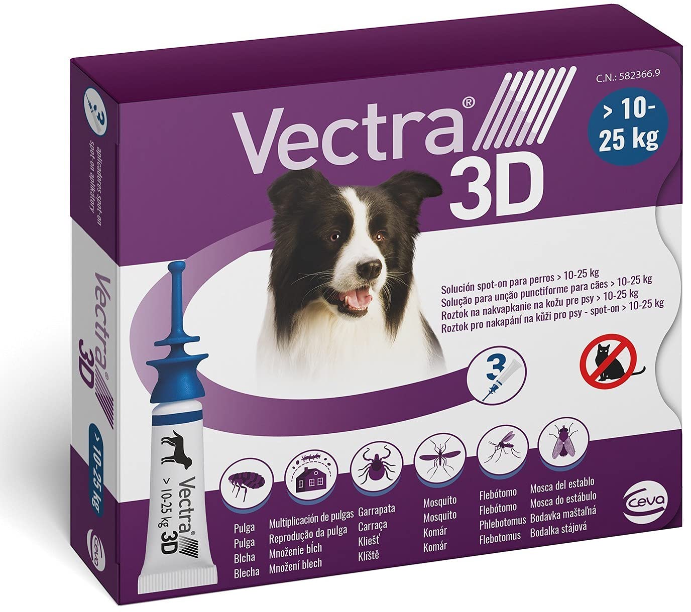 Ceva - media Vectra 3D cani 10-25 kg, 3 pipette - 1500 g