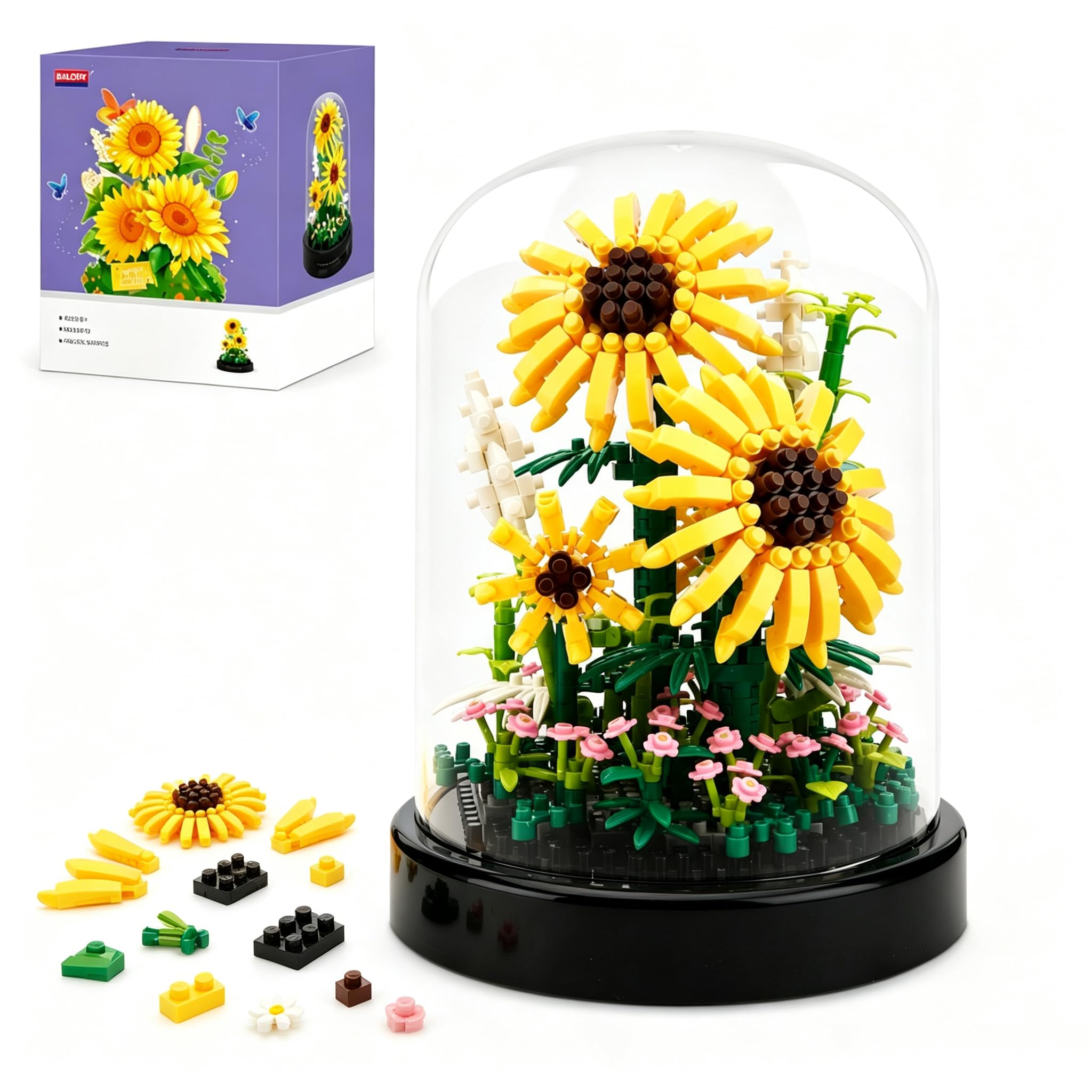 Amazon.com: Sunflower Building Set, 545 PCS Flower Bouquet Mini