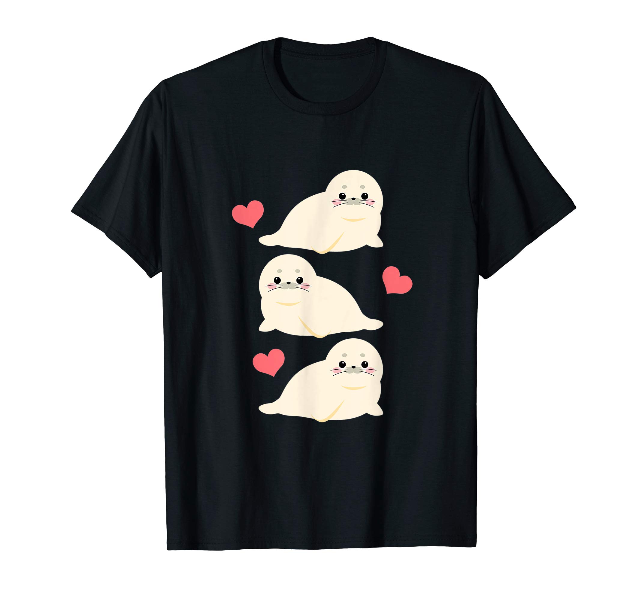 Cute Sea Animals Clothing and GiftsSea Lions Make Me Happy T-Shirt Gift for Harp Seal Lover Tee