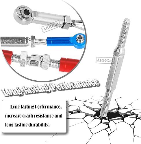 Miniatura 3 de Parte de mejoras a control remoto para 110 Slash 4X4 2WDRustler 4X4 2WDStampede 4X4 2WDHoss 4X4 2WD RC, 7 piezas de tensores ajustables de aluminio,