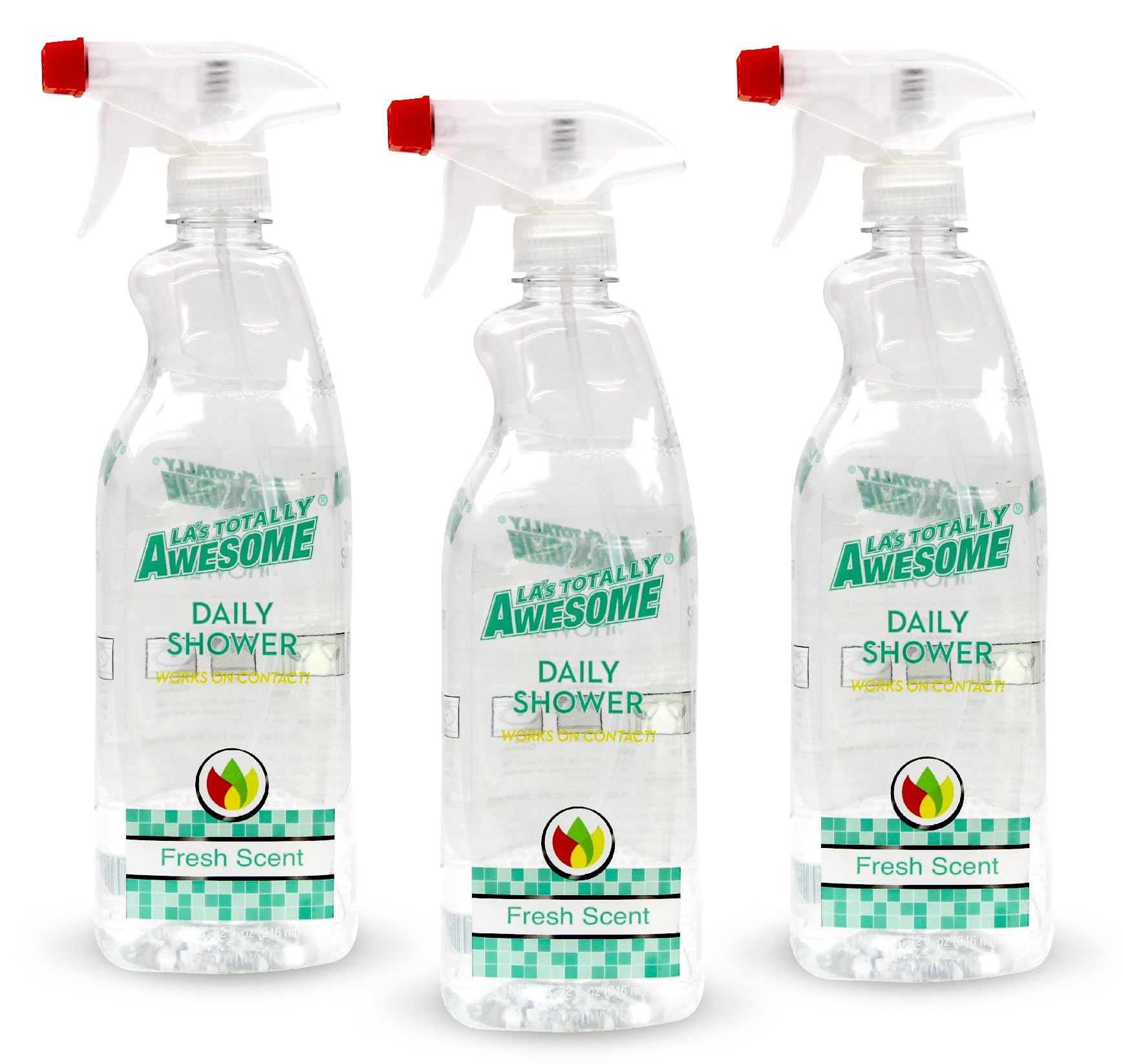 La's Totally Awesome Daily Shower Cleaner Spray, For Showers, Tubs and more, Plant-Derived Formula, 32 Fl Oz (Pack of 3)