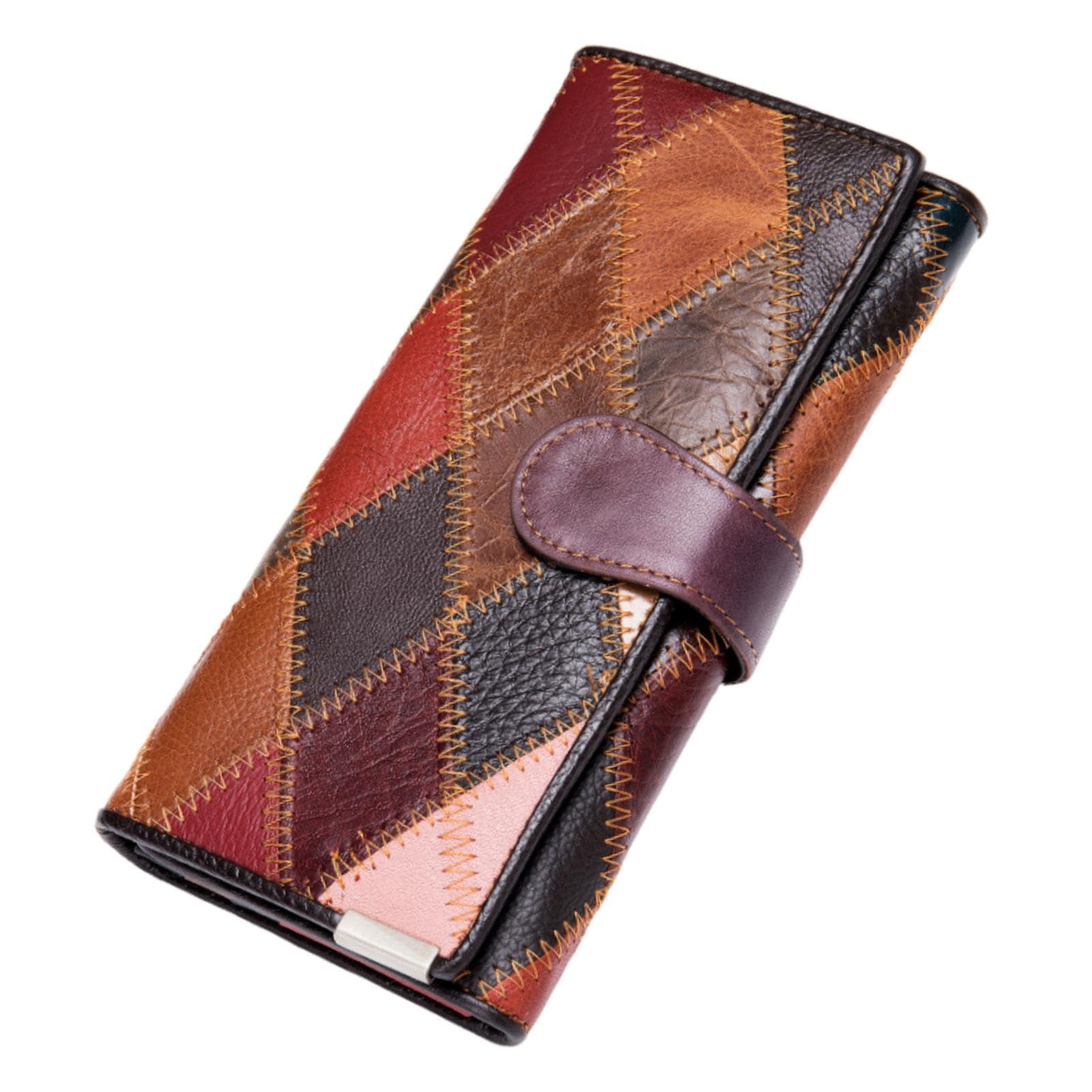 Women Long Wallet Fashion Color Matching Girls Leather Large Capacity Clutch style D|Clothing Shoes & Accessories | Womens Accessories | Wallets-image-46