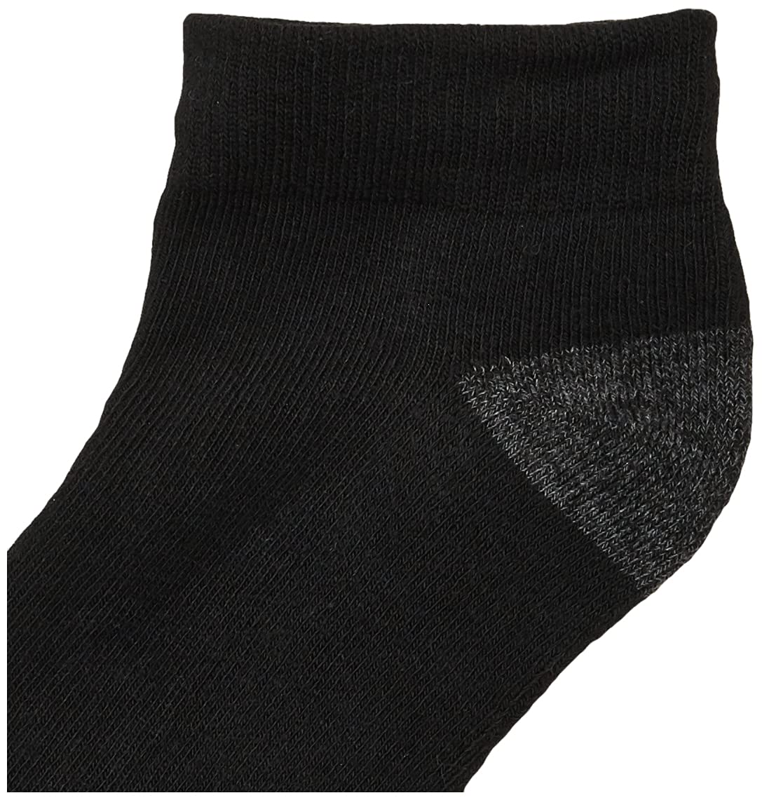 Gildan Men's Polyester Half Cushion Low Cut Socks, 12-Pack, Black, Shoe Size: 6-12