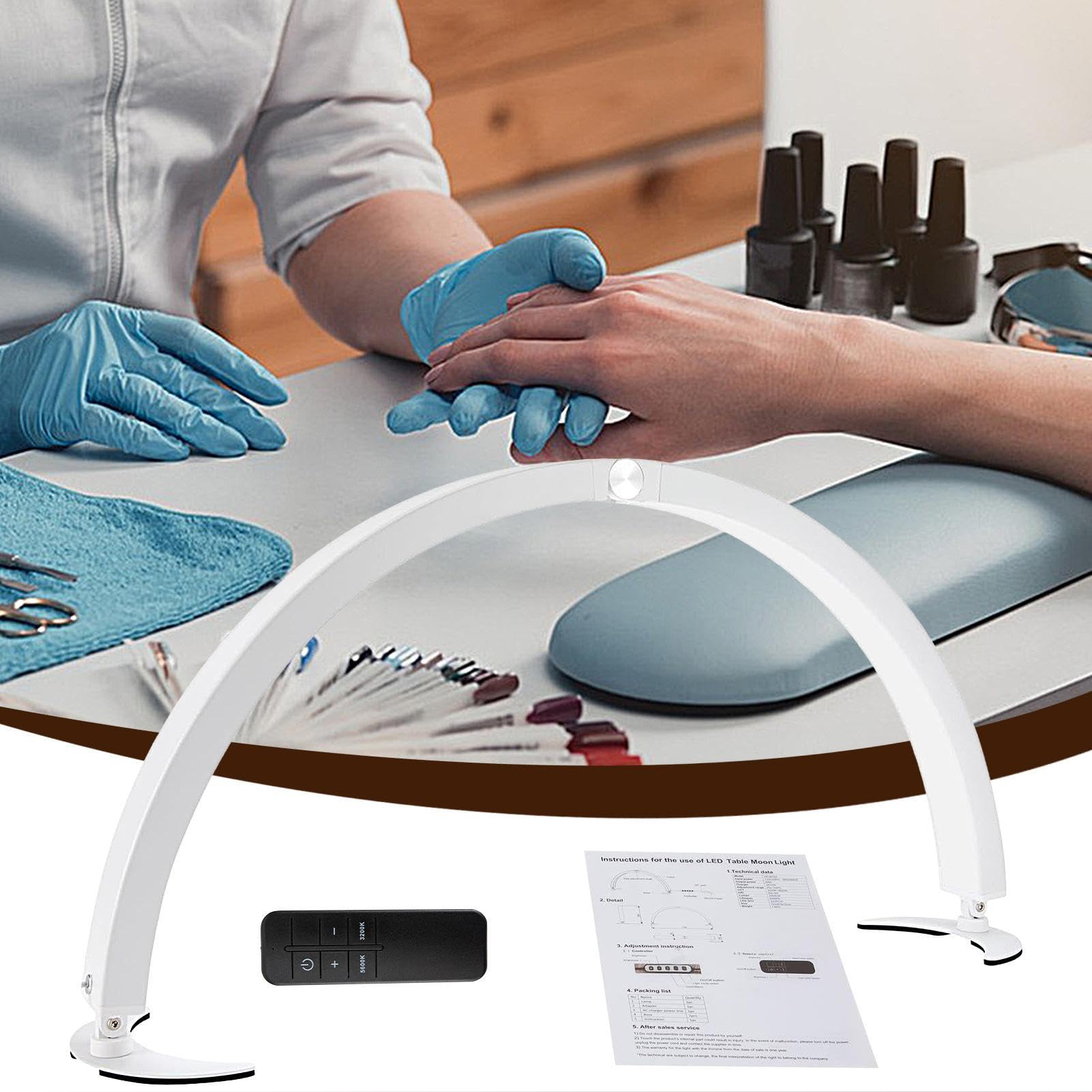 Lampada per unghie da ufficio | Strumento di manicure per uso domestico da viaggio | Lampada da scrivania a forma di mezza luna,Regalo per amica sorella donna studente