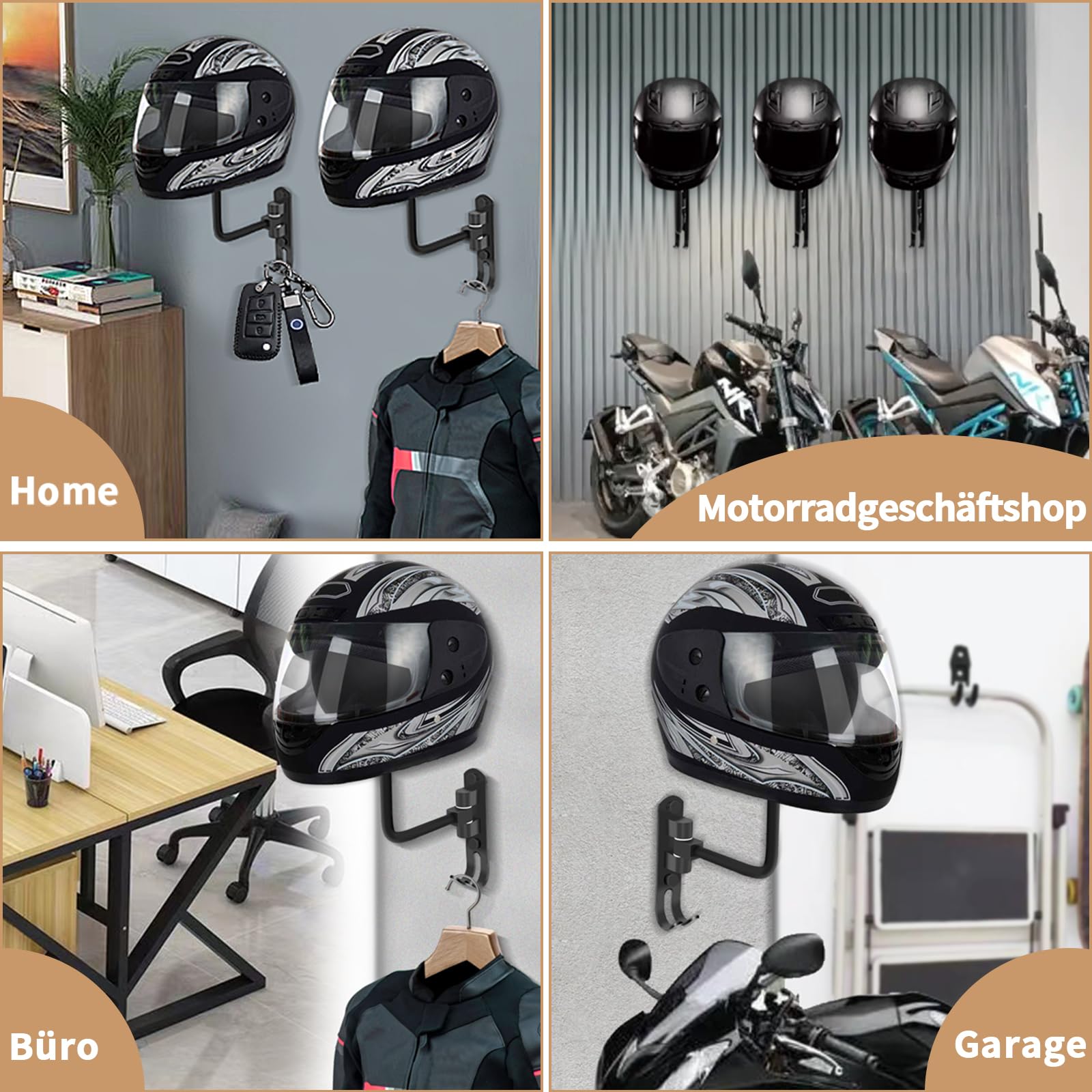 Supporto da parete per casco da moto, versatile supporto per casco, montaggio a parete