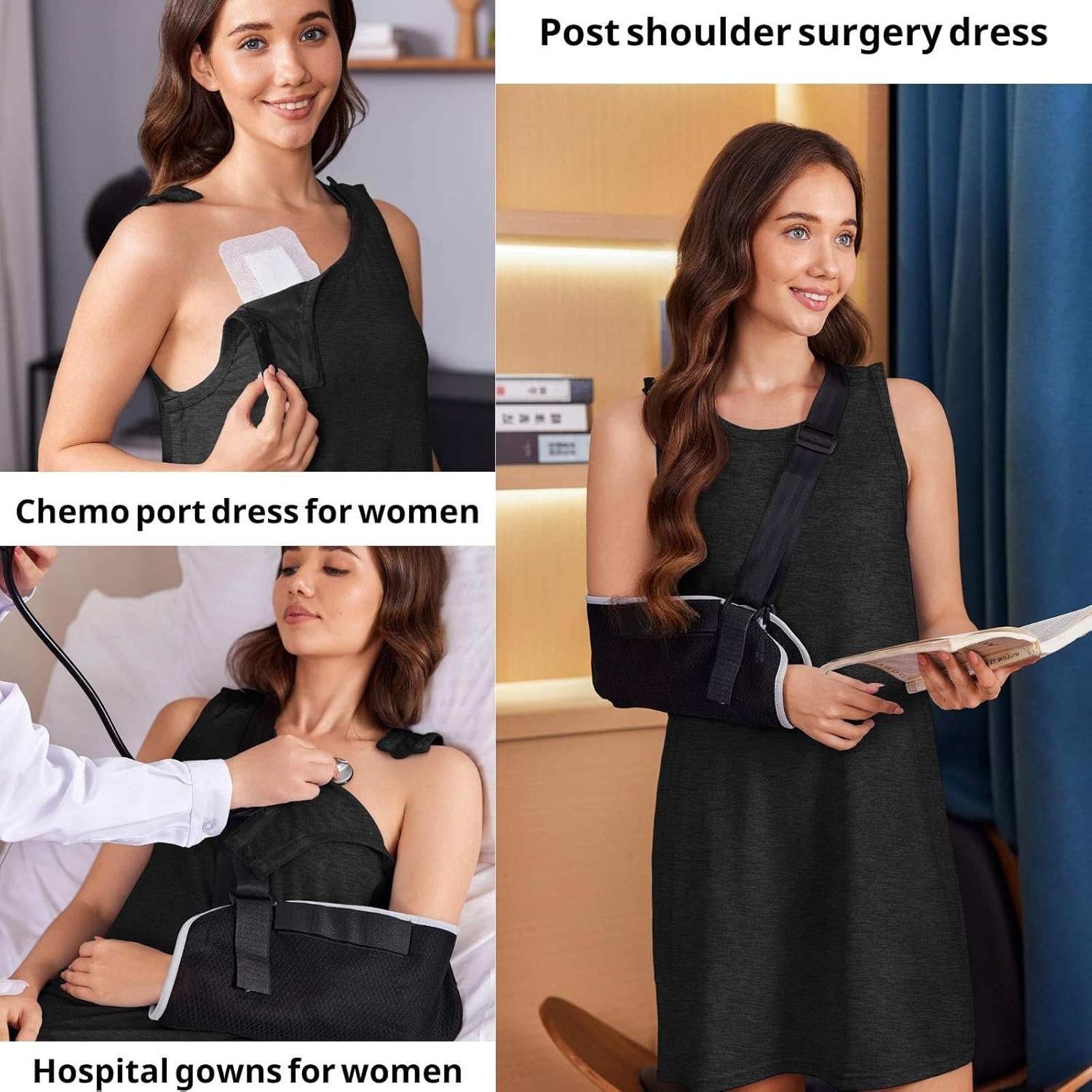 Deyeek Women's Post Shoulder Surgery Dress Full Tear Away Sleeveless Tank Dress After Rotator Cuff Adaptive Clothing - Image 2