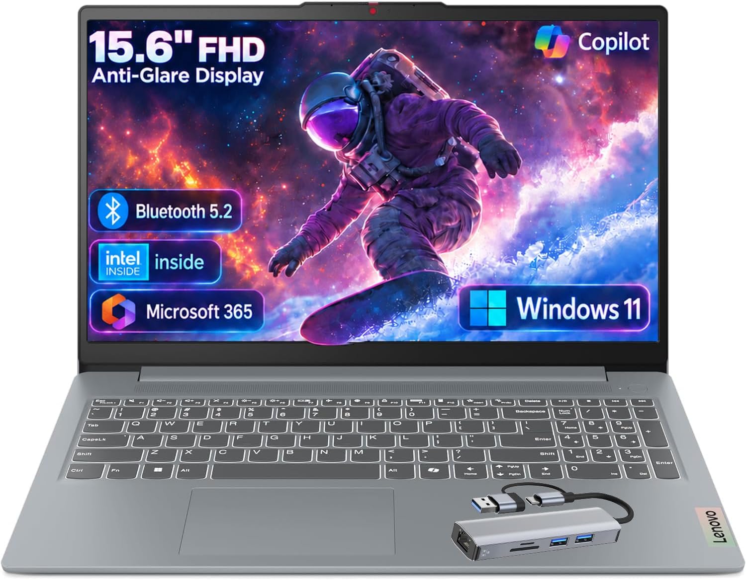 Lenovo Business 15.6" FHD Laptop, Intel Processor, 8GB DDR5, 128GB Storage