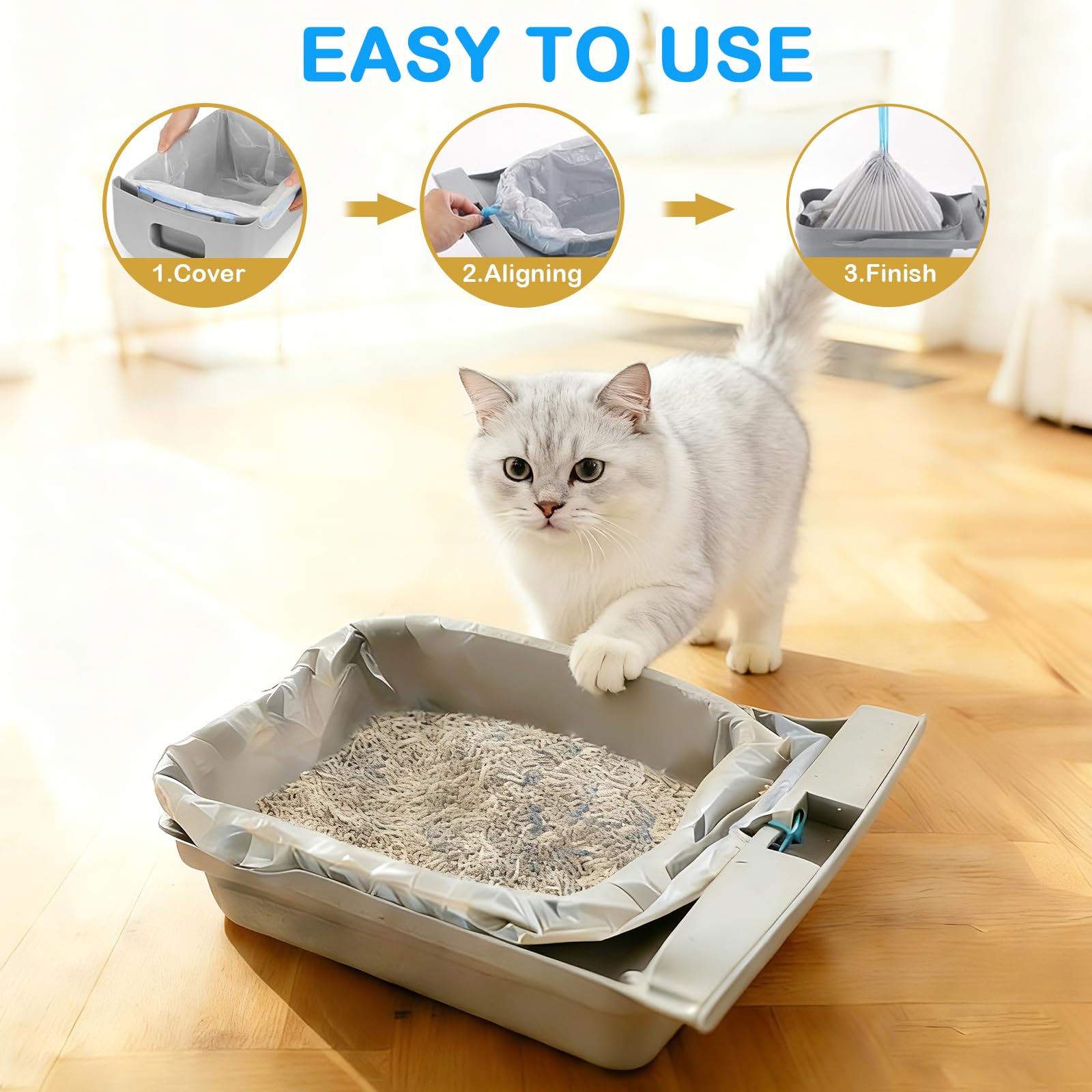 100 sacchetti per lettiera per gatti da 68,6 x 33 cm, per lettiera Cmg Fmo