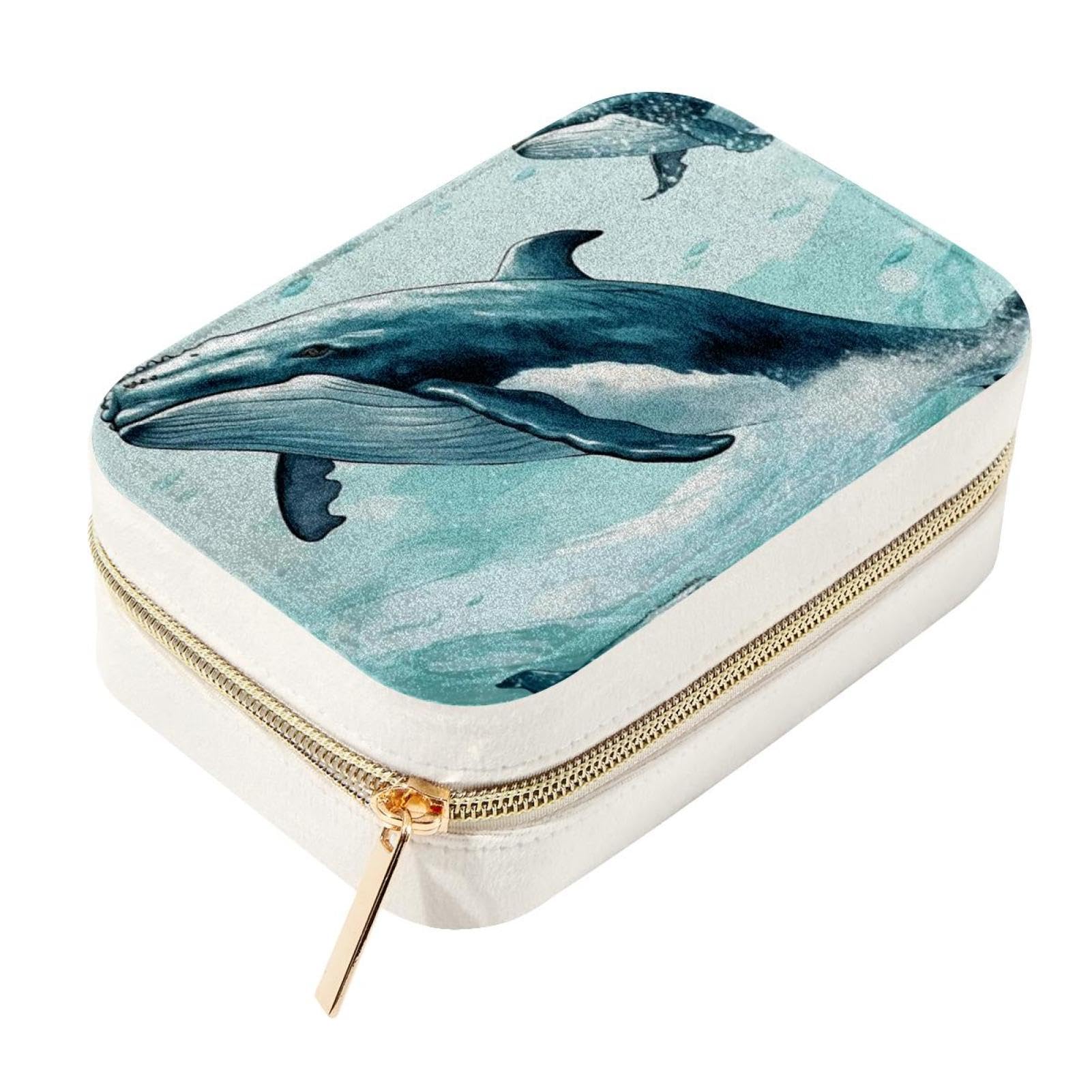 Boîte à bijoux de voyage Whale idée cadeau d'anniversaire idéale en velours pour femmes et filles