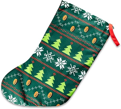 Nintendo Super Mario Bros. Calcetines navideños bordados retro