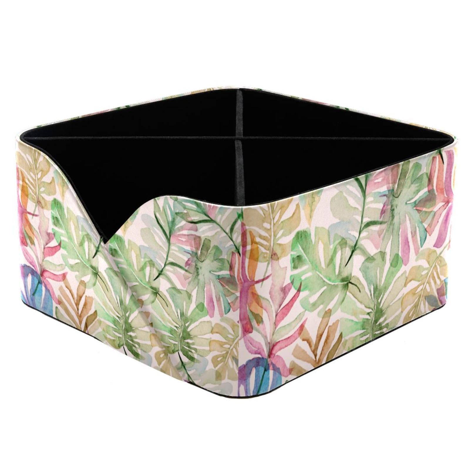 Organiseur de bureau en feuilles de palmier avec pot de rangement et porte-crayons maison