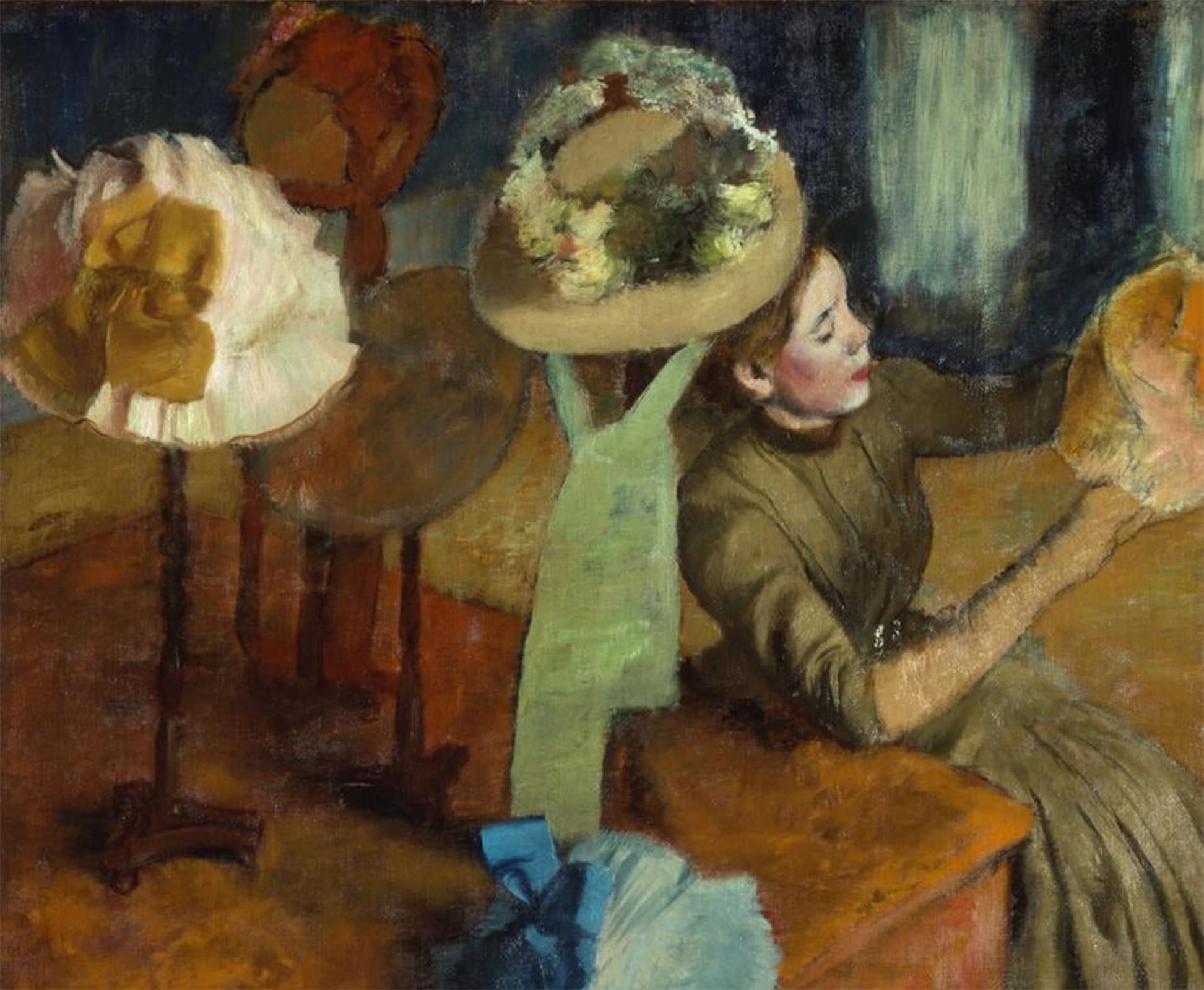 POSTERIIk Famous Modern Artwork Art Mural At the Milliner by Edgar Degas Oil Paintings Pictures for Home Decor 60x90cm