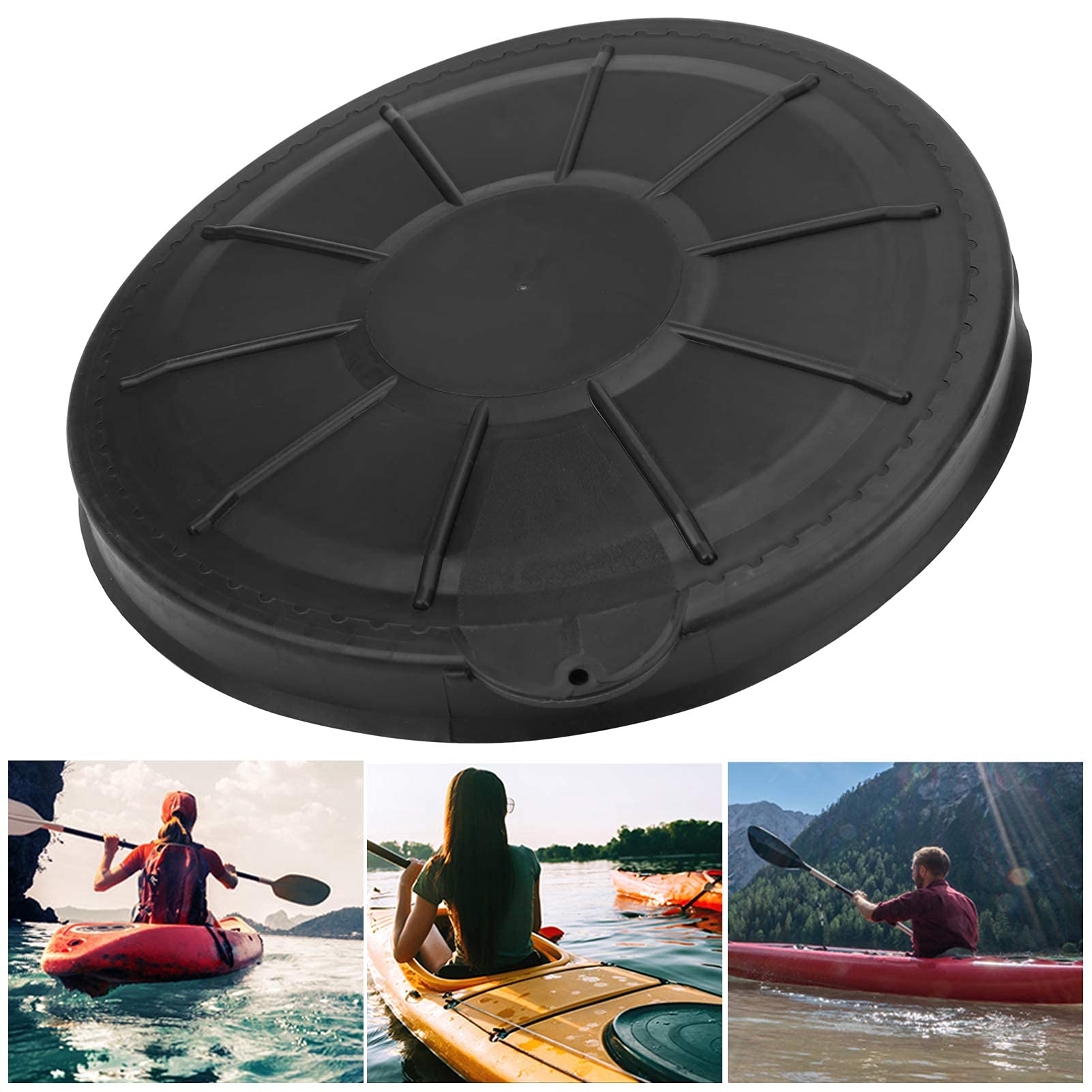 2 Stück Bootsluken Deckplatte 27 cm Schwarz Inspektionsdeckel Runde Kunststoff Lukendeckel Kajak Luke Cover Kajakdeckluken Abdeckplatte für Marine Boot Kajak