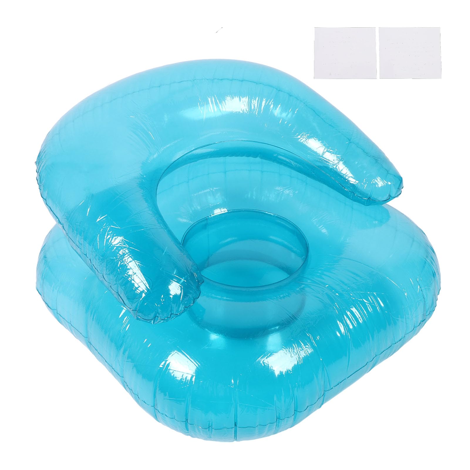 TOPINCN COUCHA Inflable para Adultos, Silla Inflable Transparente de PVC para Uso Interior Al Aire Libre, Silla de Natación de Natación de Natación de Tumbonas Azul