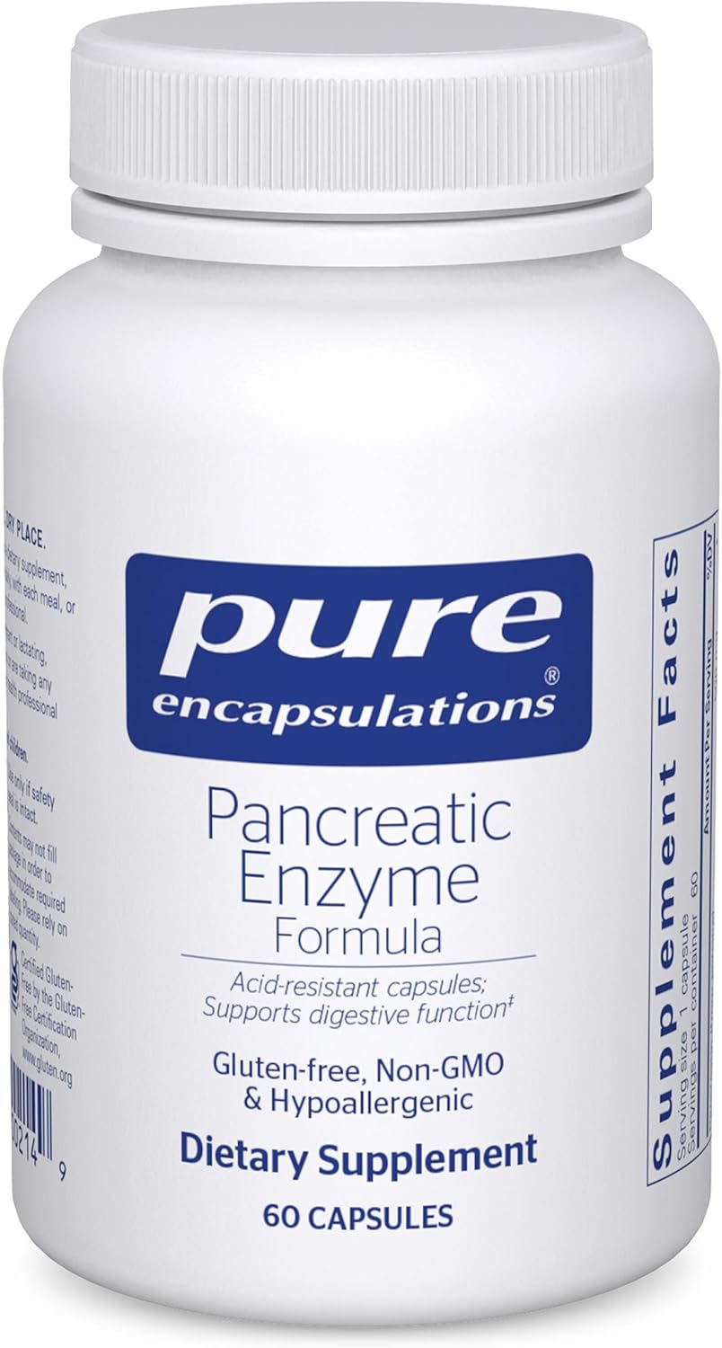 Pure Encapsulations Pancreatic Enzyme Formula – Digestive Enzymes for Digestion – Strengthens Gut Health* – Targeted Delivery Capsules – Gluten Free & Non-GMO – 60 Capsules