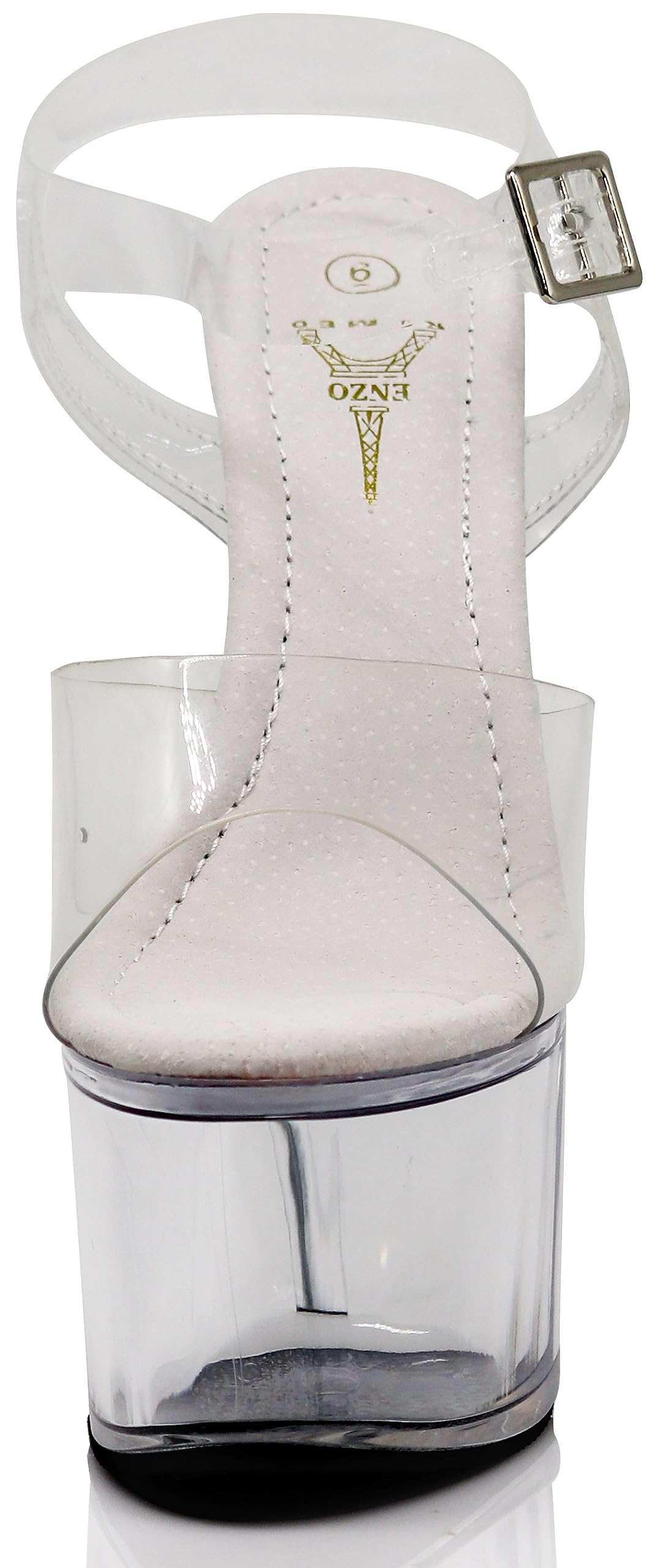 Enzo Romeo Women Clear High Heel Platform Wedge Pump Sandals