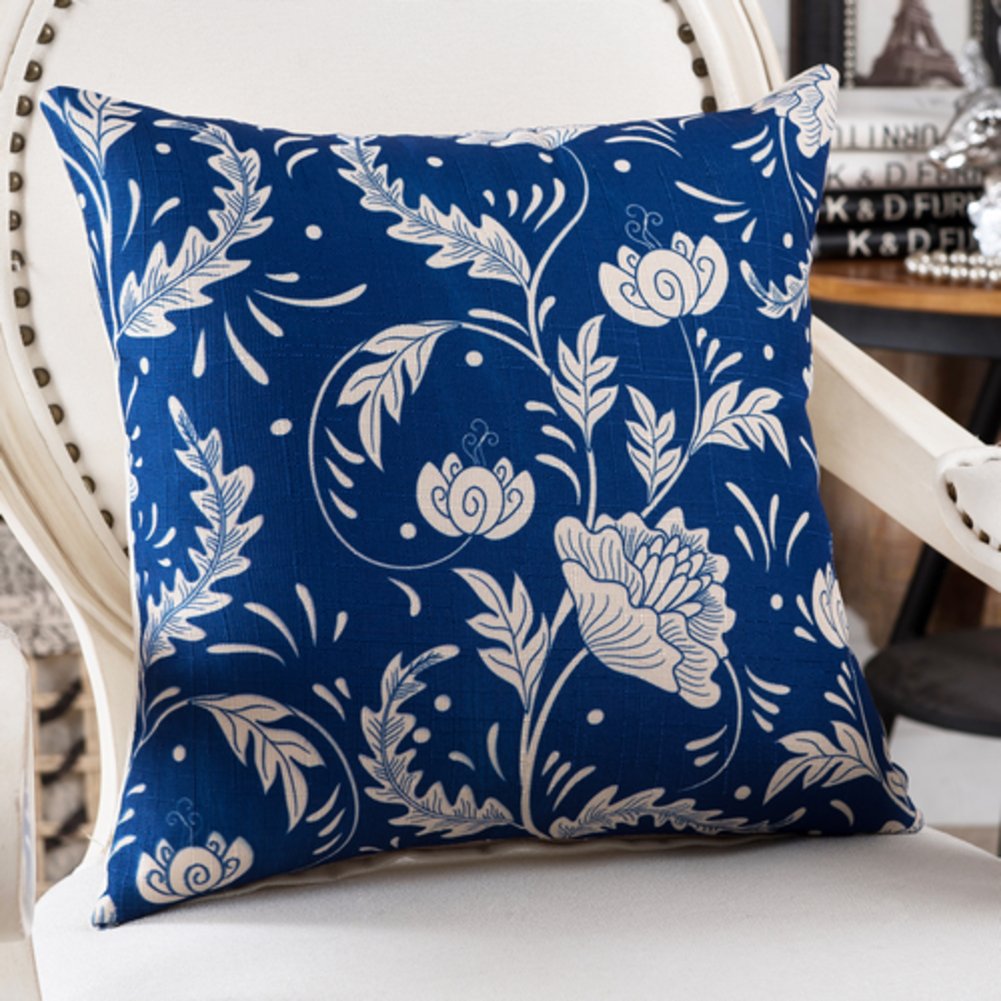 Oreiller décoratif continental porcelaine bleue contre le mal de dos