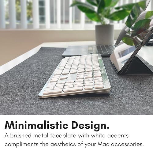 Miniatura 5 de Macally Teclado Bluetooth inalámbrico de alta calidad, teclado inalámbrico compatible con Apple para Mac Mini, MacBook Pro/Air portátil, teclado