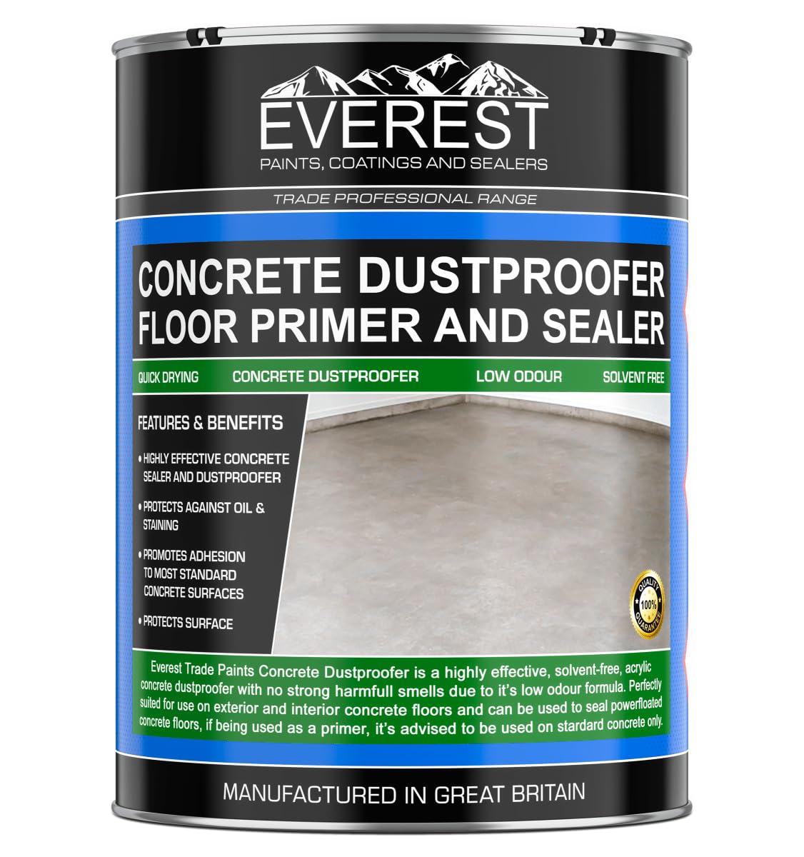 Everest Trade Paints Clear Everest Trade - Concrete Dustproofer/Floor Primer & Sealer - Solvent Free (, 5 Litre)
