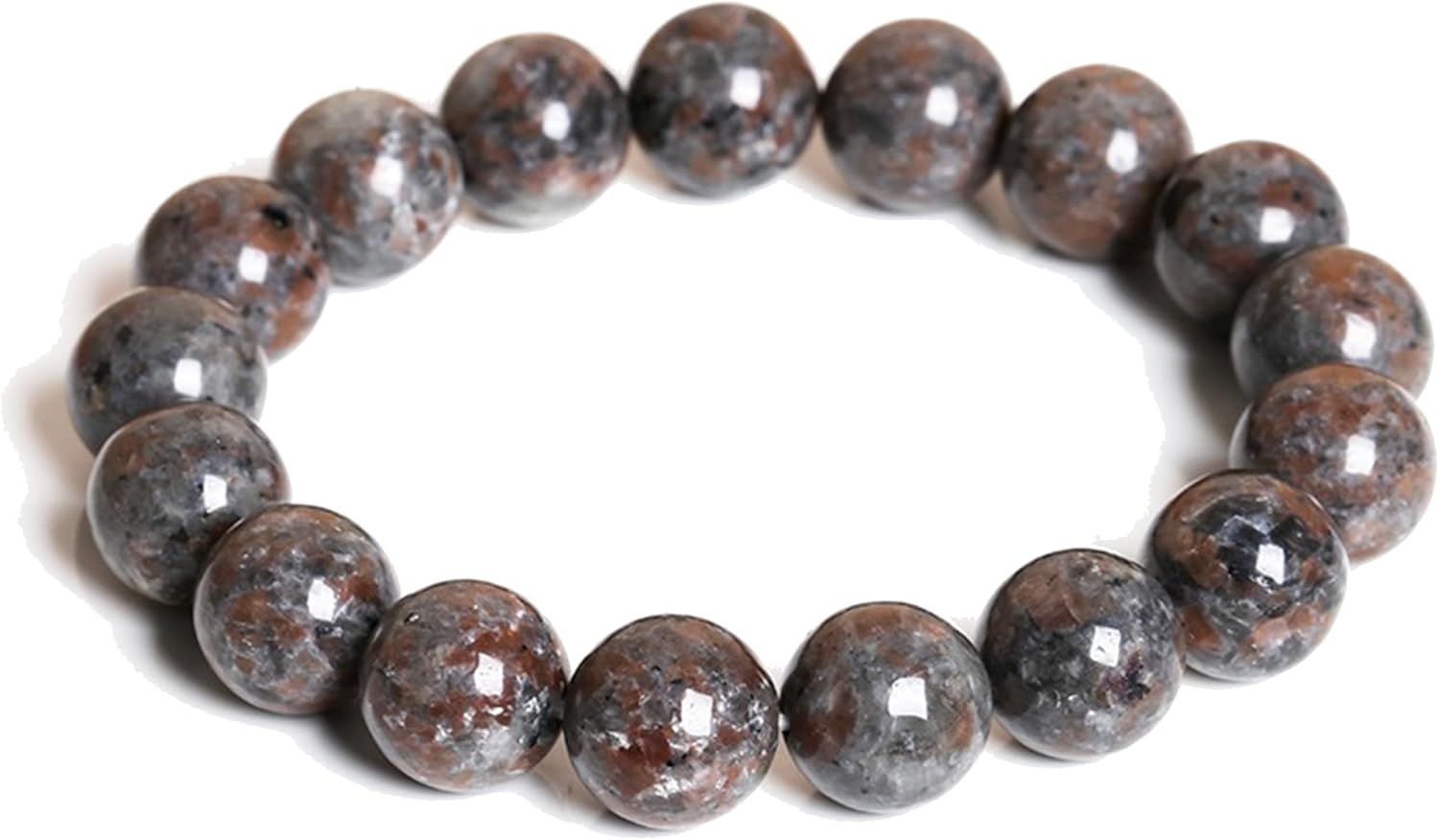 Natural Flame Yooperlite Stone Women Men Handmade Yoga Stretch Elastic Bracelet Natural Stone Crystal Powerful Chakra Fire Stone Energy Meditation Fengshui Bangle Jewelry Gifts for Unisex Adult