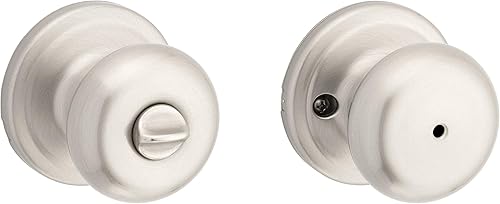 Kwikset Juno Interior Privacy Door Knob with Lock, Door Handle For Bathroom and 