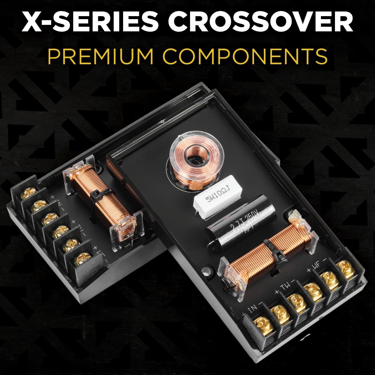 NVX® XSP65KIT 6.5" Car Speakers, 600W Max, 200W RMS, 2-Way 6-1/2 inch Component System w/ 1" Silk Dome Tweeters & Passive X-Overs, Easy to Install in Cars/Trucks/Doors (Pair)