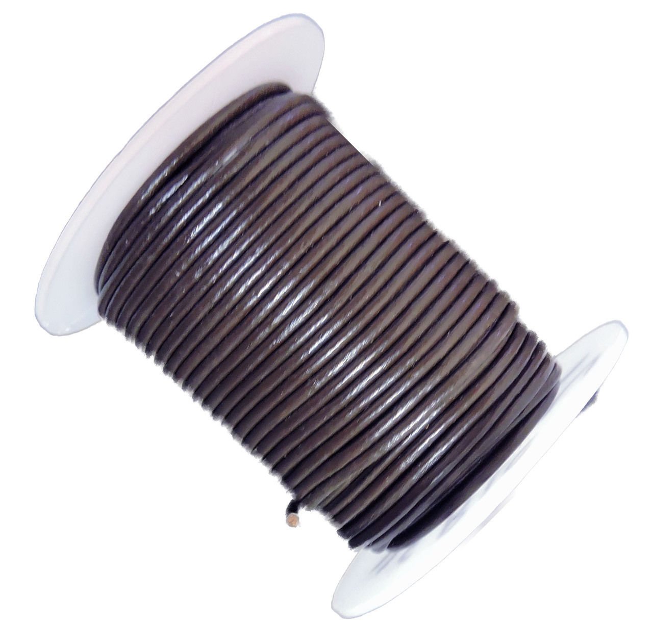 Chocolate Brown 1.5mm Buffalo Leather Round Cord 25 Yards