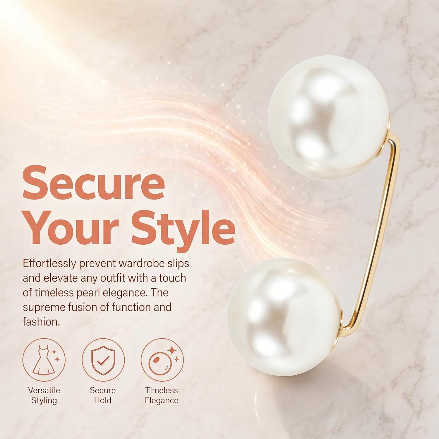 8Pcs Faux Pearl Brooches, Pearl Safety Pins for Clothes, Cream White