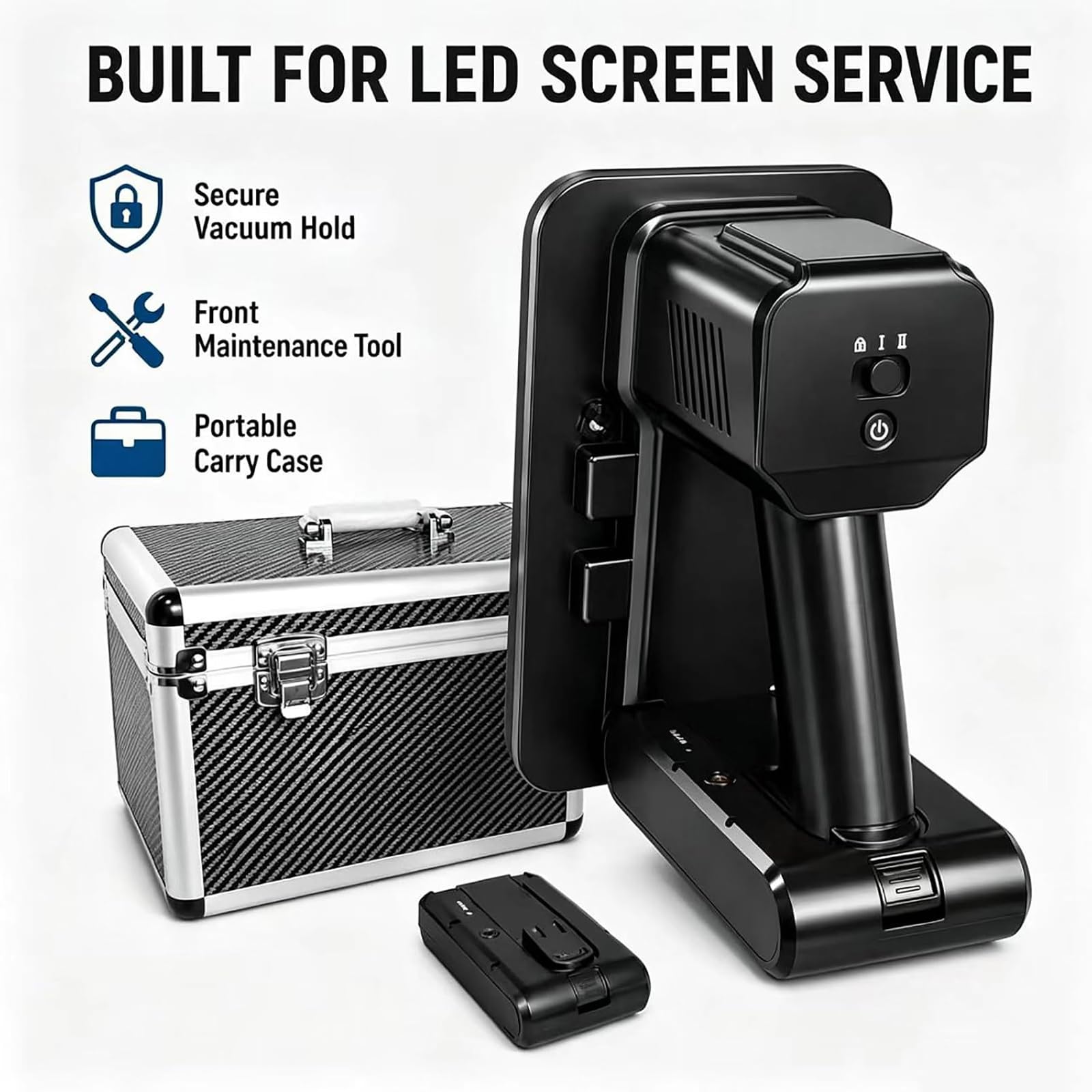 Ventouses De Levage pour Écrans LED, Ventouses De Levage Multifonctions À Vide pour Écrans LED, Charge Jusquà 30 Kg, Patin De 140 X 220 Mm pour La Maintenance Frontale, Panneaux LED Incurvés Et