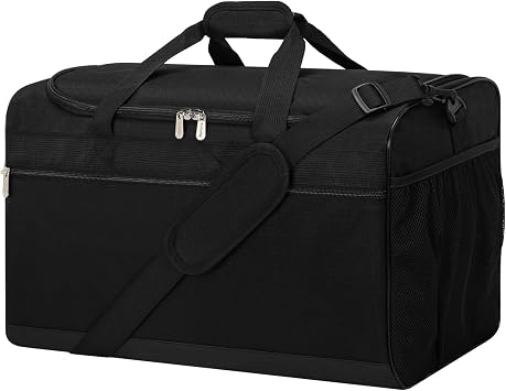 ZZY 40L Gym Duffle Bag, Medium Sports Holdall, Black