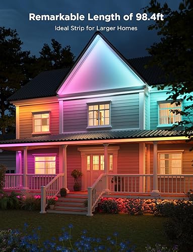Miniatura 4 de Govee Tira de luces para exteriores impermeables de 32.8 pies, decoración de Navidad, control inteligente de aplicación WiFi, luces para exteriores