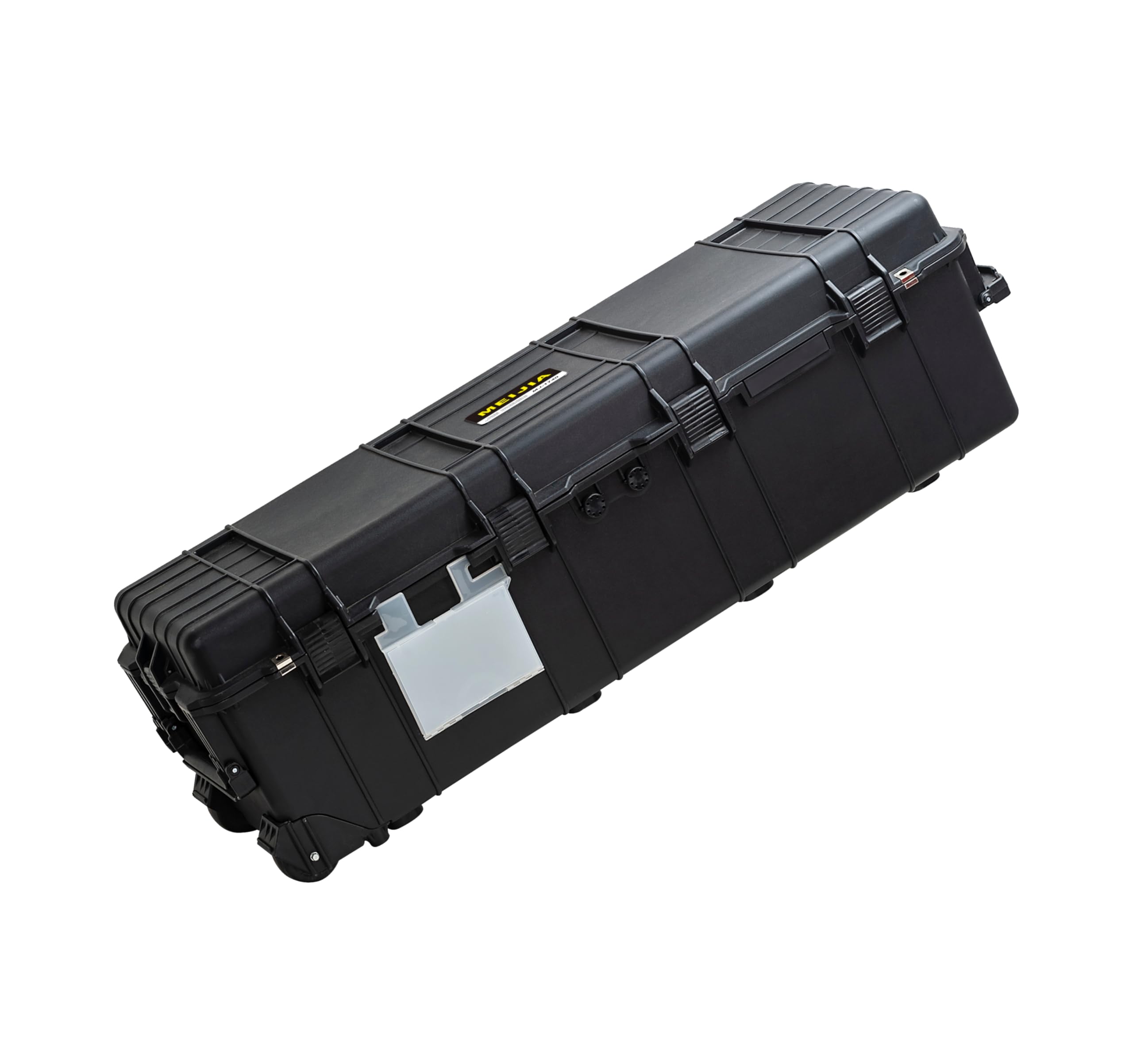 MEIJIA Portable Rolling Waterproof All Weather Hard Rifle Case,Hard Gun Case with Wheels,Soft Handle Grip,Customizable Fit Foam Inserted,Black,44.16