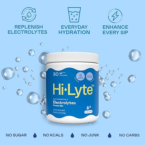 Miniatura 2 de Hi-Lyte Mezcla de electrolitos en polvo, soporte de hidratación sin sabor para el bienestar diario, ayuno, cetogénico, sodio, potasio, magnesio,