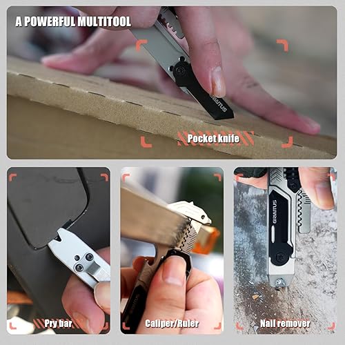 Miniatura 6 de EDC Gear Multitool 7 en 1 multiherramienta con llave, abrebotellas, rompevalunas de coche, barra de palanca, destornillador plano Phillips,