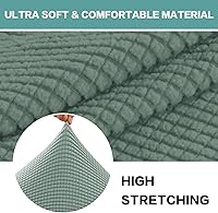 Vista 4 de Turquoize Funda otomana de jacquard, funda protectora elástica para muebles grandes, funda protectora de tela de elastano para sofá, reposapiés