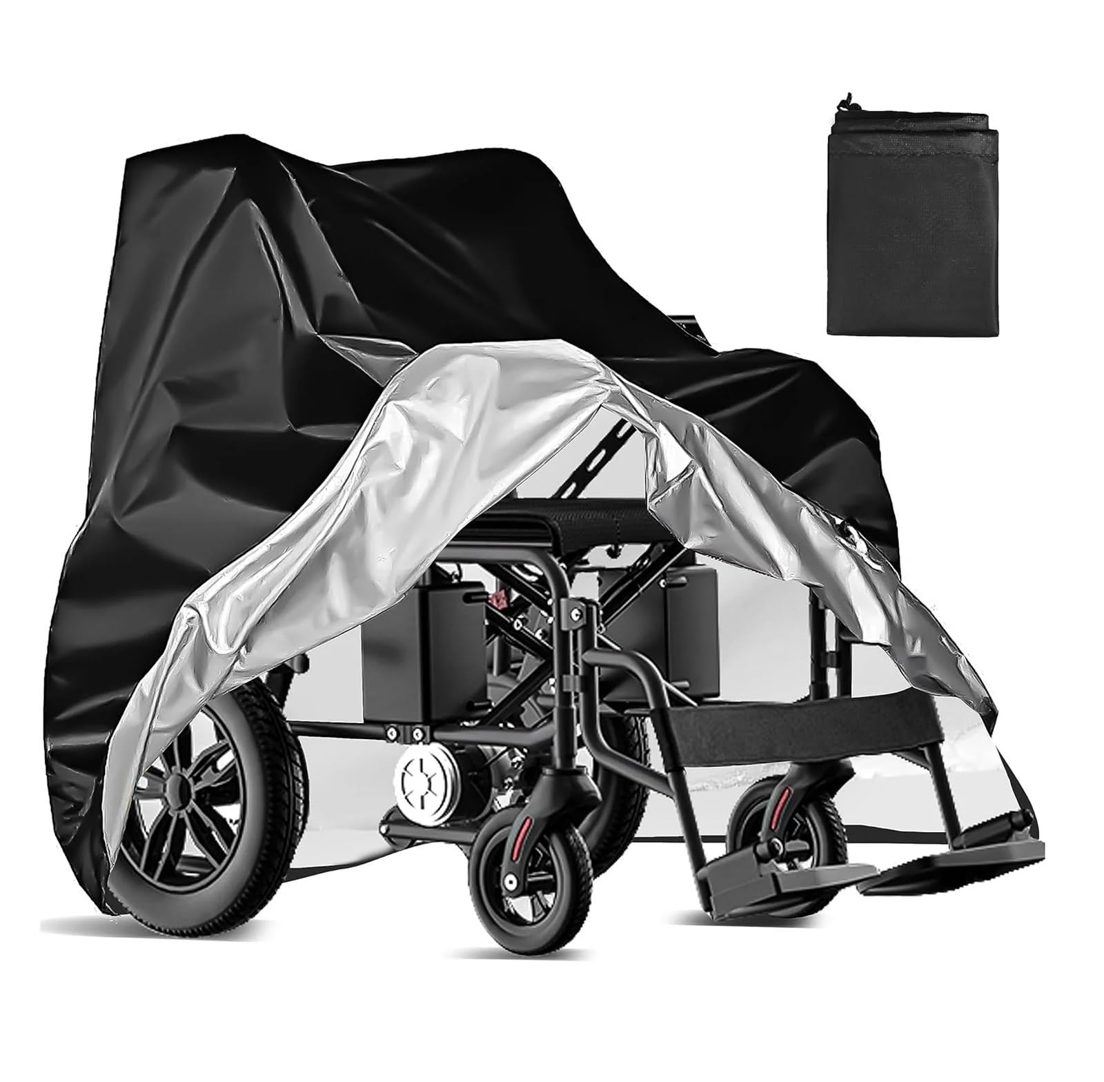 Funda para silla de ruedas y scooter, protector al aire libre contra el polvo, la lluvia y el sol para andador de movilidad (75 x 100 x 100 cm)