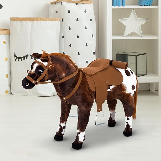Foto 6 de 8 de HOMCOM Caballo de Juguete Niños + 2 Años con Sonidos 85x28x60 cm Marrón
