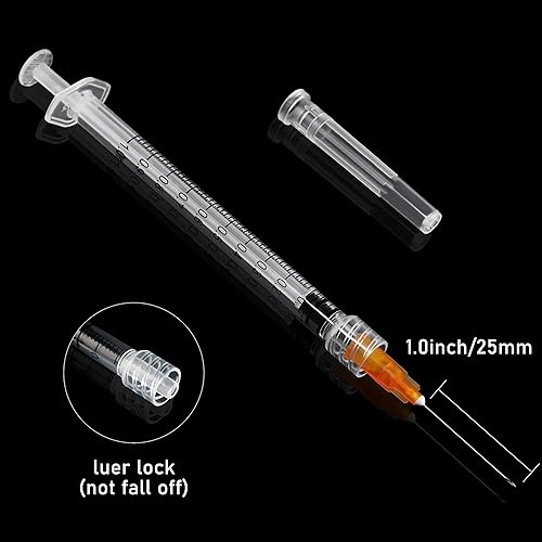 Miniatura 3 de Jeringa Luer Lock de 1 ccml con herramientas dispensadoras de agujas de 0.88 oz, herramientas de laboratorio, cada una envuelta individualmente,