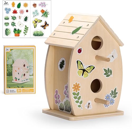 Miniatura 2 de SainSmart Jr. Kit de casa de pájaros para que los niños construyan y pinten, juguetes de madera para manualidades, manualidades de madera sin