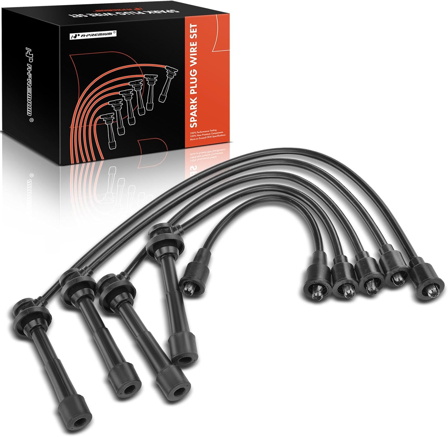 A-Premium Ignition Spark Plug Wires Set of 5 Compatible with Chevrolet Metro Tracker 1998 & Geo Tracker & Pontiac Firefly & Suzuki Esteem, Sidekick, Swift X-90, 1.3L 1.6L