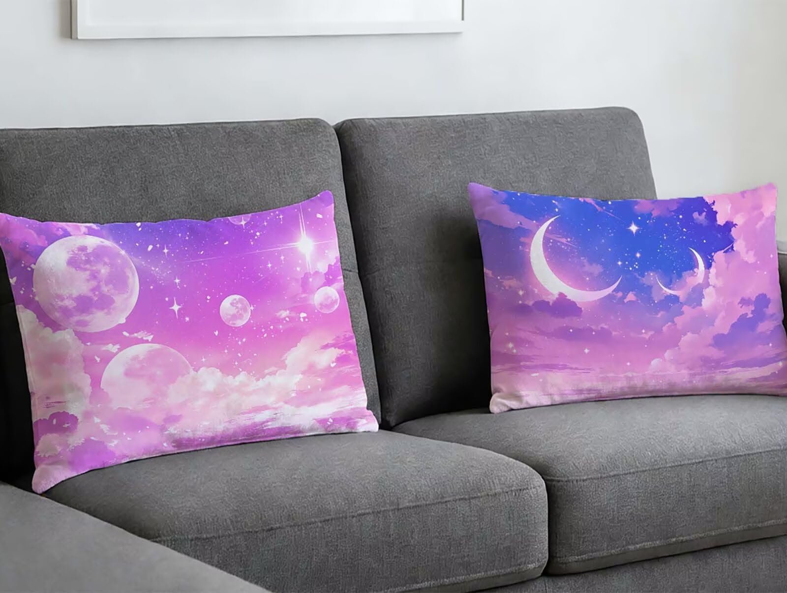 Taie Oreiller 50x70 Velours Rose Lot de 2 Coussin Ciel Étoilé Décoration Maison