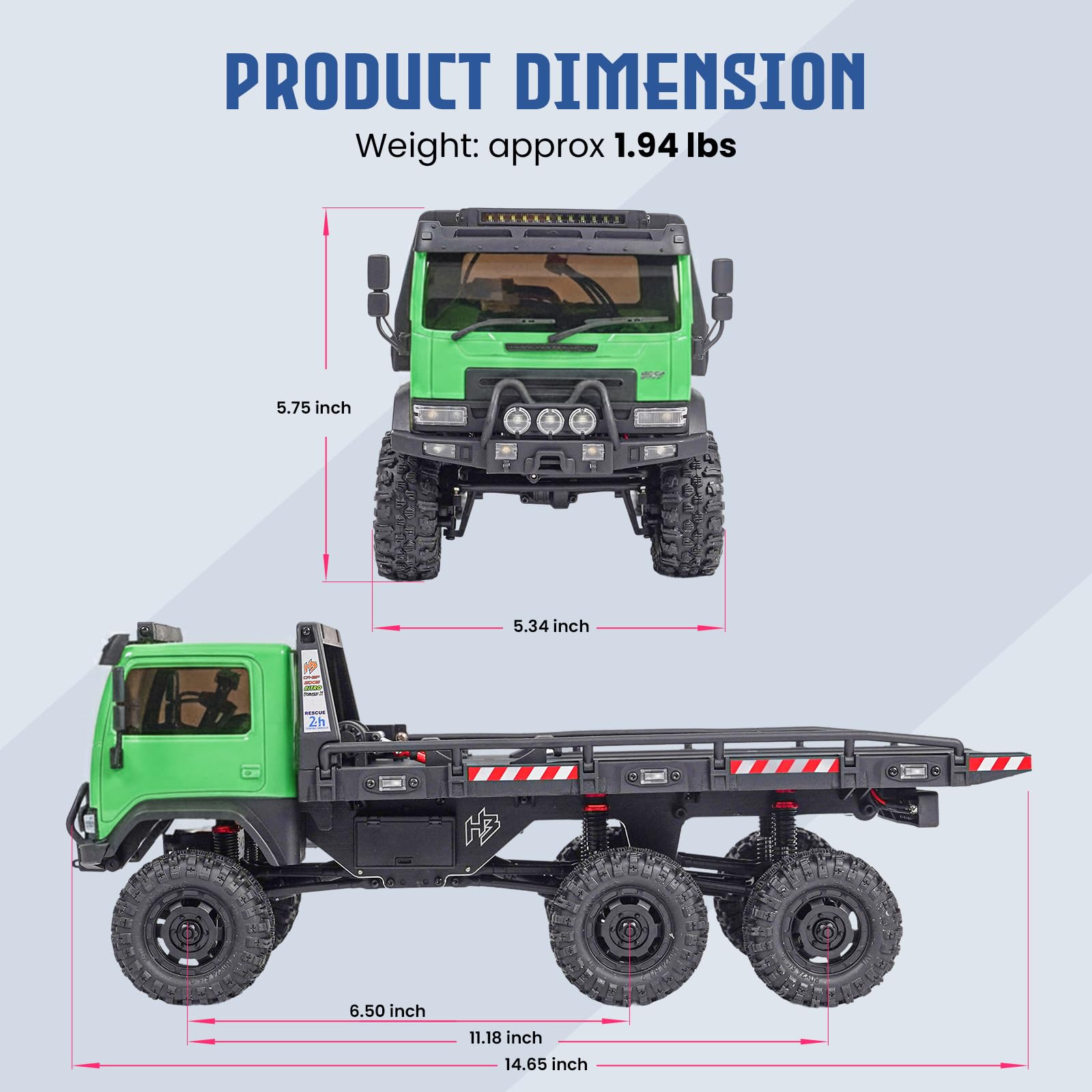 HOBBYPLUS ARKTOS 6x6 V1.5 CR18P Rock Crawler RTR All Terrain - Coche de control remoto, Rock Crawler escala 1/18 6WD 2 velocidades de transmisión todoterreno para mayores de 14 años, aficionados a