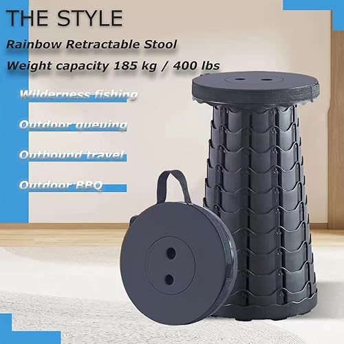 Miniatura 3 de Taburete plegable portátil mejorado, asiento retráctil para adultos al aire libre, viajes, barbacoa, pesca, espera en línea, silla ligera 2023 de