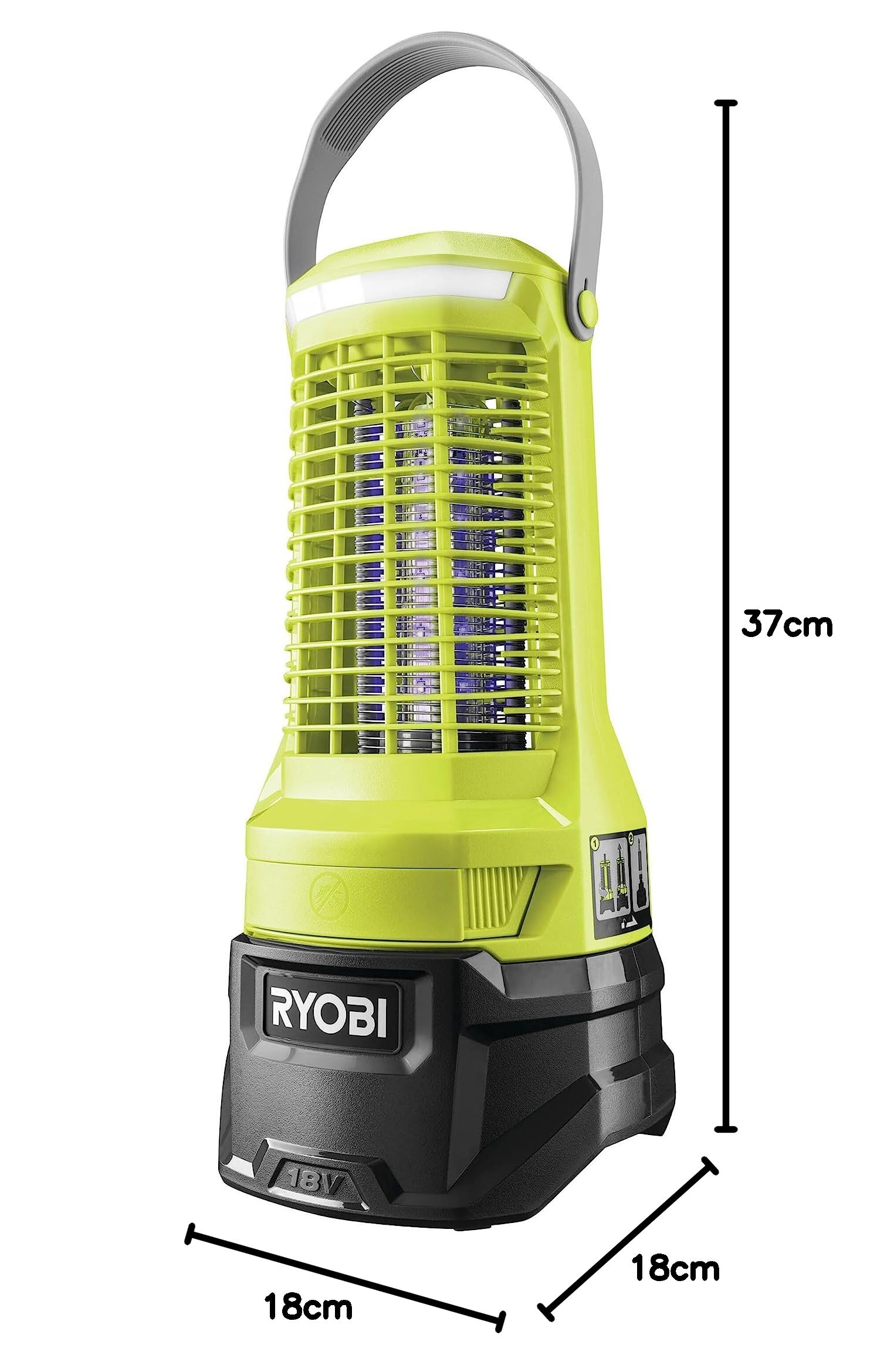 RYOBI 18 V ONE+ Akku-Insektenvernichter RY18BZA-0 (Bis zu 30 m² Wirkungsbereich, Timer-Einstellung für 2-, 4-, und 6 Stunden, ohne Akku und Ladegerät