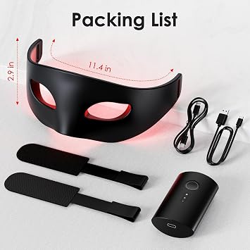 Under Eye Red Light Device, Red Light Eye Mask, Rechargeable Under Eye Red Infrared Light Device for Home